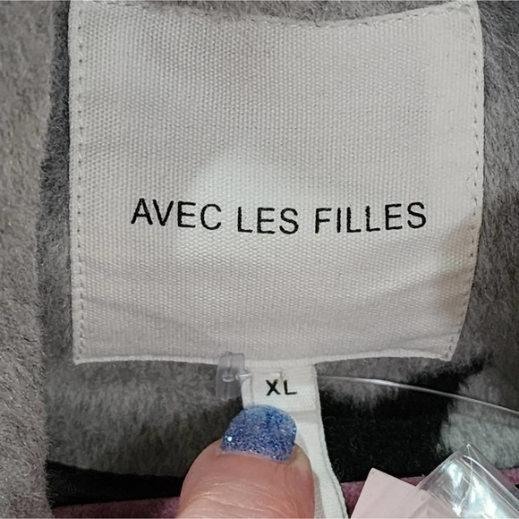 AVEC FILLES Shawl Collar Star Print Oversized Double Breasted Cocoon Coat XL NEW - Picture 10 of 11